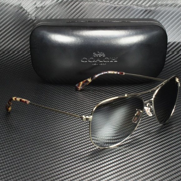 COACH Gold Silver 58mm Sunglasses - Picture 2 of 3